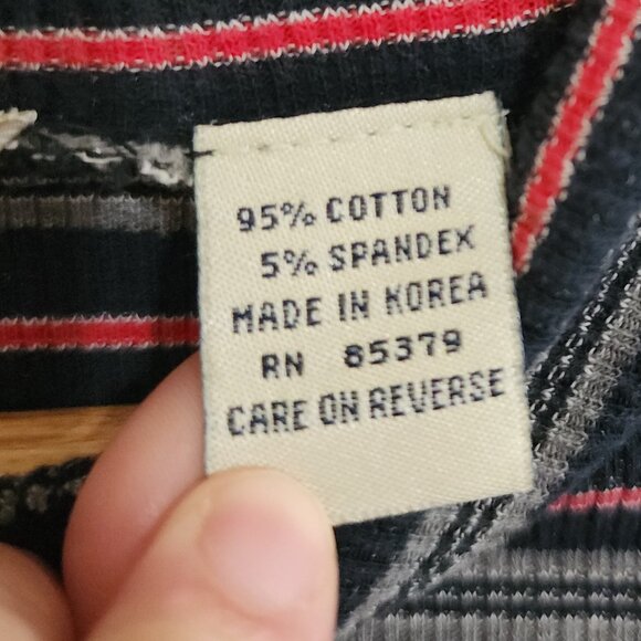 Vintage Ann Taylor Striped Mock Neck Long Sleeve Top 90s Minimalist Y2K X-Small - Picture 9 of 11